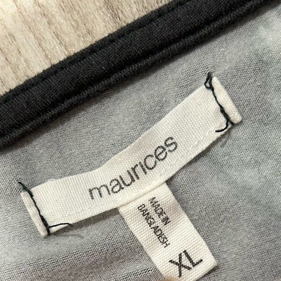 Maurices Gray Floral Cozy Tiered Long Puff Sleeve Mini Dress V Neck Size XL - Picture 2 of 8